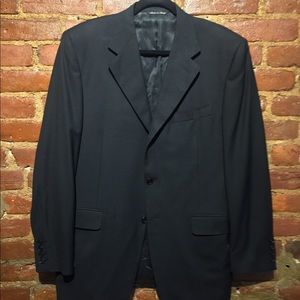 CANALI NAVY REGULAR FIT WOOL SUIT JACKET BLAZER